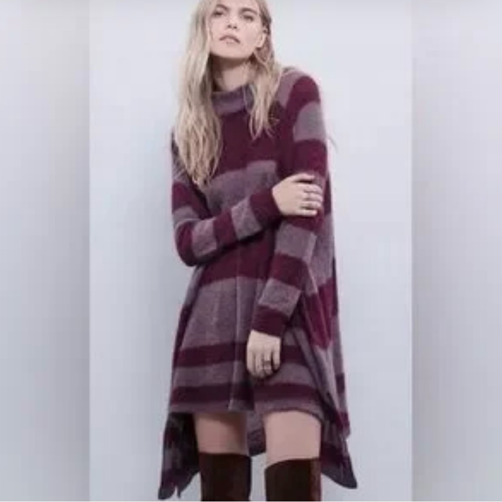 Free People Alpaca Lafayette
Sweater dress  Oversized-SzXs  Like New Black-Blue